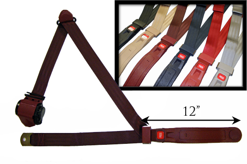 3-Point Retractable Lap & Shoulder Belt w/Push Button and Sleeve
